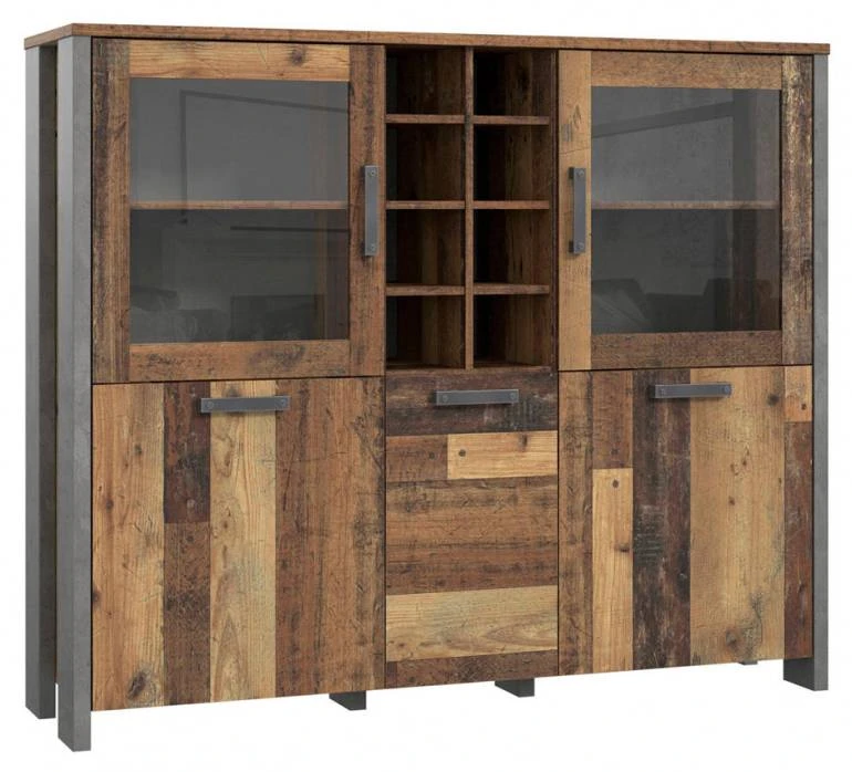 Buffet Vitré 5 Portes 18 Niches - BUCK 1 Buffet Vitré 5 Portes 18 Niches - BUCK