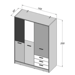 Armoire Waterford -Pas Cher Vidaxl Magasin 1000366196 220913 500 SKETCH DETAILS P000000001000366196 sketch