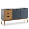 Buffet Java 3 Tiroir 2 Porte Anthracite