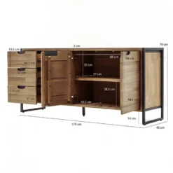 Buffet 170cm 3 Tiroirs 2 Portes Acacia -Pas Cher Vidaxl Magasin 2d88fb9dcd5c47b1b7f99bdb0a3a45c7