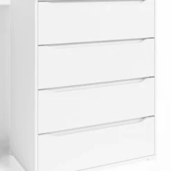 Commode Ruben 80cm Blanc 4 Tiroirs