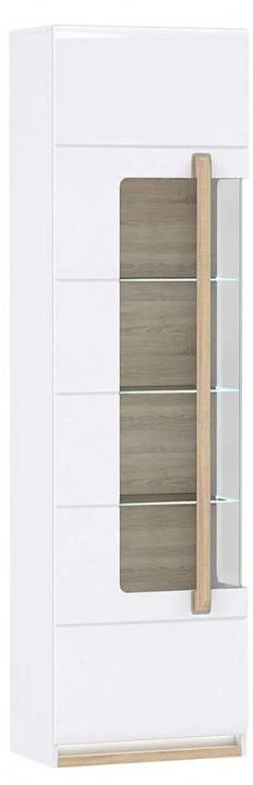 Meuble Vitrine Blanc Décor Bois Clair 1 Meuble Vitrine Blanc Décor Bois Clair