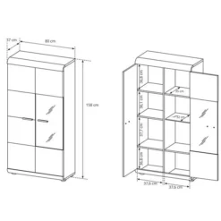 Armoire Vitrine ELEN NISKA LED -Pas Cher Vidaxl Magasin 8129019493754e6d82cd93279deb7ebd