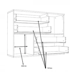 Commode 2 Portes 4 Tiroirs - DEST -Pas Cher Vidaxl Magasin 890238be46e34e5dbd2b72e0ca128d4e