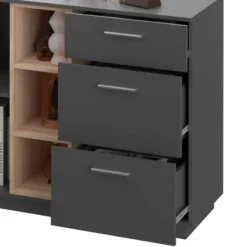 Commode Beatrice Anthracite/sonoma -Pas Cher Vidaxl Magasin 92f04762e4bd43f88c50570dee680519
