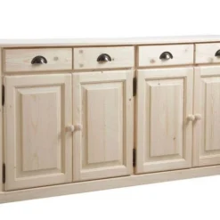 Buffet 4 Portes 4 Tiroirs En Bois Brut