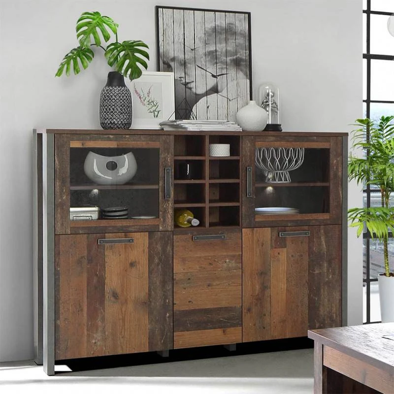 Buffet Vitré 5 Portes 18 Niches - BUCK 2 Buffet Vitré 5 Portes 18 Niches - BUCK – Image 2