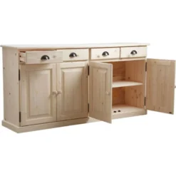 Buffet 4 Portes 4 Tiroirs En Bois Brut -Pas Cher Vidaxl Magasin bb2e6f827ebe4f88ac80d817454e73e1