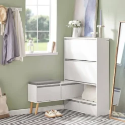Meuble à Chaussures FSR134-W -Pas Cher Vidaxl Magasin bd457f527eb04ba1a7aabcb22780d14d