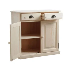 Buffet En Bois Brut 2 Portes 2 Tiroirs -Pas Cher Vidaxl Magasin c7936a9572af43d9b3a34bd06926c761