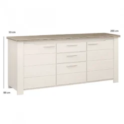 Buffet Effet Frêne Blanchi Chêne Gris -Pas Cher Vidaxl Magasin ddcd9c96b2d348229bf36f529e304a80