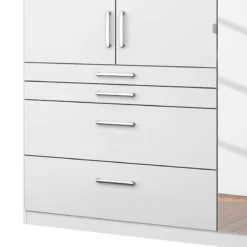 Armoire à Portes Battantes Homburg I -Pas Cher Vidaxl Magasin drehtuerenschrank homburg alpinweiss 136 cm 3 tuerig mit spiegeltuer en 4478632