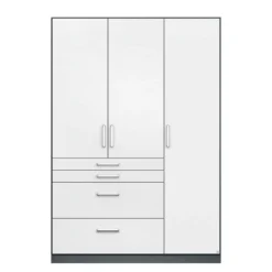 Armoire Homburg II -Pas Cher Vidaxl Magasin drehtuerenschrank homburg ii graumetallic 136 cm 3 tuerig ohne spiegeltuer en 4478356