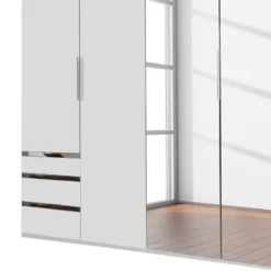 Armoire à Portes Battantes Level 36A -Pas Cher Vidaxl Magasin drehtuerenschrank level 36a alpinweiss 300 cm 6 tuerig 216 cm mit spiegeltuer en 4908952