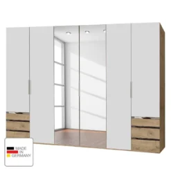 Armoire à Portes Battantes Level 36A -Pas Cher Vidaxl Magasin drehtuerenschrank level 36a alpinweiss plankeneiche dekor 300 cm 6 tuerig 216 cm mit spiegeltuer en 4915732