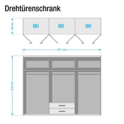 Armoire à Portes Battantes Passau -Pas Cher Vidaxl Magasin drehtuerenschrank passau 271 cm 4 tuerig 3690269