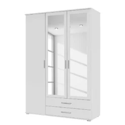 Armoire à Portes Pivotantes Rasant -Pas Cher Vidaxl Magasin drehtuerenschrank rasant alpinweiss 127 cm 3 tuerig 2 spiegeltueren 2595734