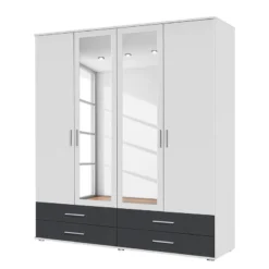 Armoire Rasant-Extra I -Pas Cher Vidaxl Magasin drehtuerenschrank rasant extra i alpinweiss anthrazit 168 cm 4 tuerig 2 spiegeltueren 2670422