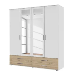 Armoire Rasant-Extra I -Pas Cher Vidaxl Magasin drehtuerenschrank rasant extra i alpinweiss eiche sonoma dekor 168 cm 4 tuerig 2 spiegeltueren 2670394