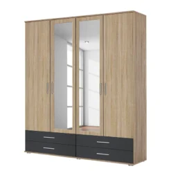 Armoire Rasant-Extra I -Pas Cher Vidaxl Magasin drehtuerenschrank rasant extra i anthrazit eiche sonoma dekor 168 cm 4 tuerig 2 spiegeltueren 2669322