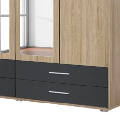 Armoire Rasant-Extra I -Pas Cher Vidaxl Magasin drehtuerenschrank rasant extra i anthrazit eiche sonoma dekor 168 cm 4 tuerig 2 spiegeltueren 2672990