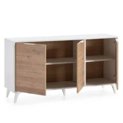 Buffet 3 Portes Koln Blanc Et Bois 8 Buffet 3 Portes Koln Blanc Et Bois -Pas Cher Vidaxl Magasin e9dd312cfaf64aa9badae372a8fecf0b