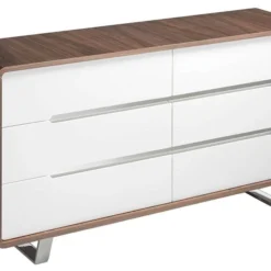 Commode En Noyer Et Acier Chromé