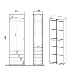 Armoire D’entrée Adana 11 Armoire D’entrée Adana -Pas Cher Vidaxl Magasin garderobenschrank adana hochglanz weiss 5162584