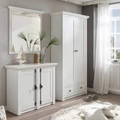 Armoire De Vestibule Geestland -Pas Cher Vidaxl Magasin garderobenschrank geestland pinie weiss dekor 4486384