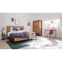 Armoire Manchester II -Pas Cher Vidaxl Magasin garderobenschrank manchester akazie teilmassiv akazie akazie anthrazit 110 cm 2 tuerig 4874972