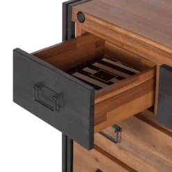 Buffet MANCHESTER 5 Tiroirs -Pas Cher Vidaxl Magasin kommode manchester ii akazie massiv metall 4876416