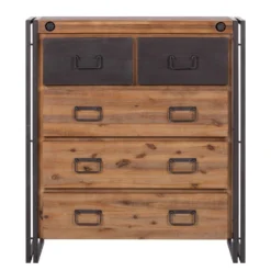 Buffet MANCHESTER 5 Tiroirs -Pas Cher Vidaxl Magasin kommode manchester ii akazie massiv metall 4876424