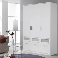 Armoire à Portes Battantes Bochum -Pas Cher Vidaxl Magasin rauch bochum drehtuerenschrank kombischrank alpinweiss absetzungen milchglas m ra ssk boc 966 11