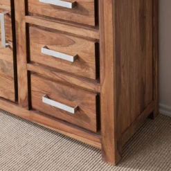 Vitrine OHIO A -Pas Cher Vidaxl Magasin vitrinenschrank ohio sheesham massiv 4257528