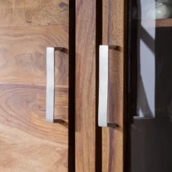 Vitrine OHIO A -Pas Cher Vidaxl Magasin vitrinenschrank ohio sheesham massiv 4257532