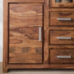 Vitrine OHIO A -Pas Cher Vidaxl Magasin vitrinenschrank ohio sheesham massiv 4257540