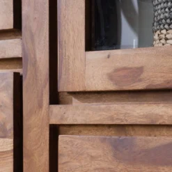 Vitrine OHIO A -Pas Cher Vidaxl Magasin vitrinenschrank ohio sheesham massiv 4257544