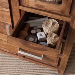 Vitrine OHIO A -Pas Cher Vidaxl Magasin vitrinenschrank ohio sheesham massiv 4257548