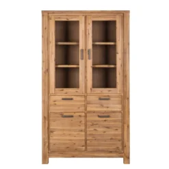 Armoire Vitrine Toumanar -Pas Cher Vidaxl Magasin vitrinenschrank toumanar akazie teilmassiv akazie sand 3627461