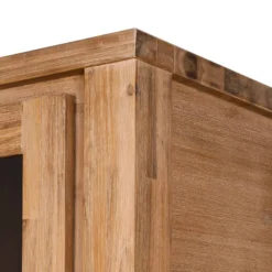 Armoire Vitrine Toumanar -Pas Cher Vidaxl Magasin vitrinenschrank toumanar akazie teilmassiv akazie sand 3627469